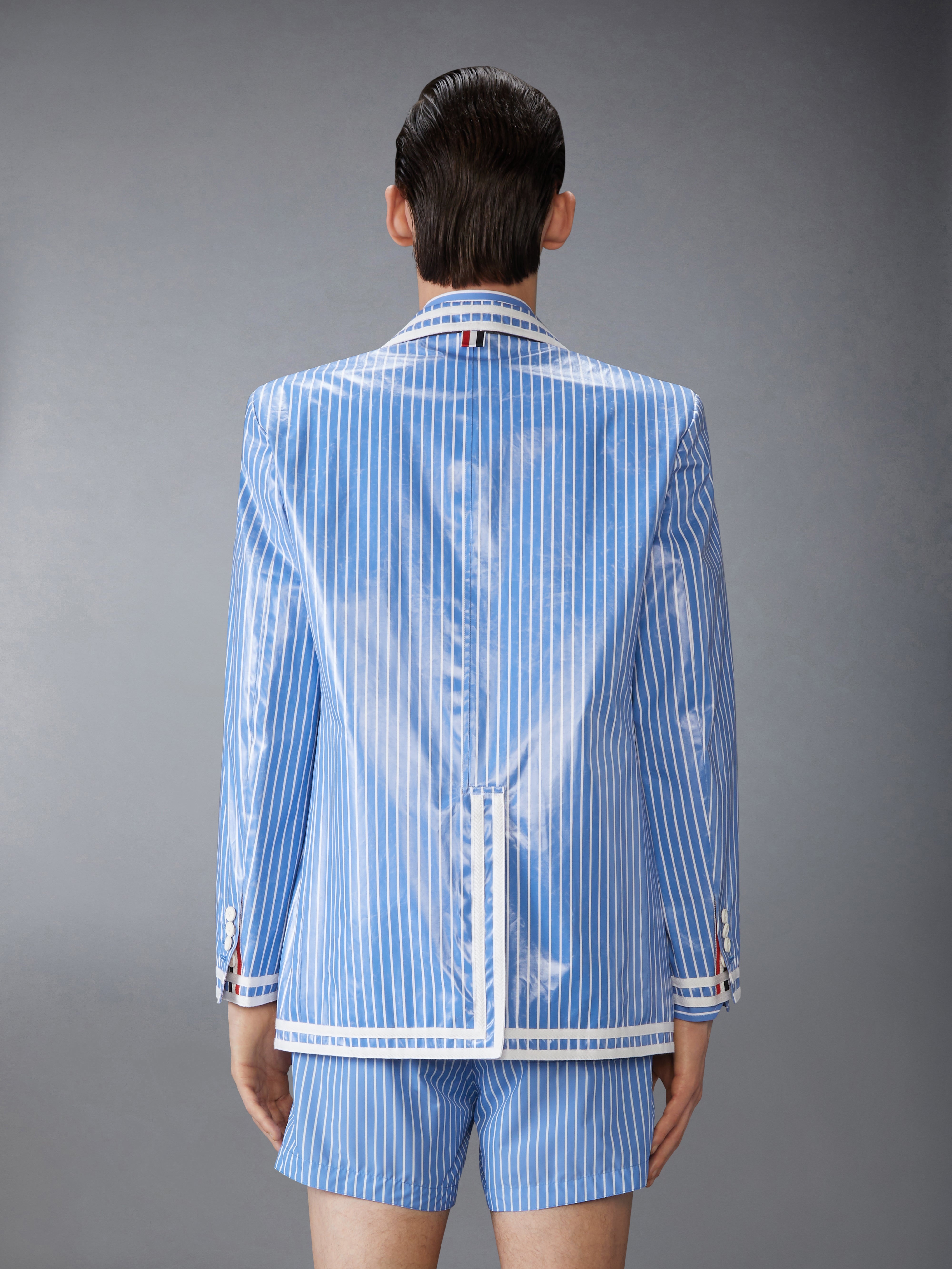 LAMINATED PINSTRIPE POPLIN UNSTRUCTURED SPORTSCOAT - 3
