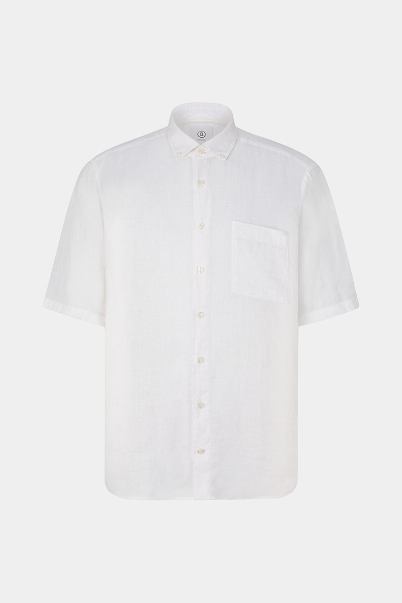 Lykos Short-sleeved linen shirt in White 1