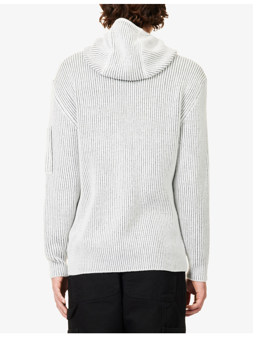 Contrast Hooded Knitted Fleece Hoody - 4