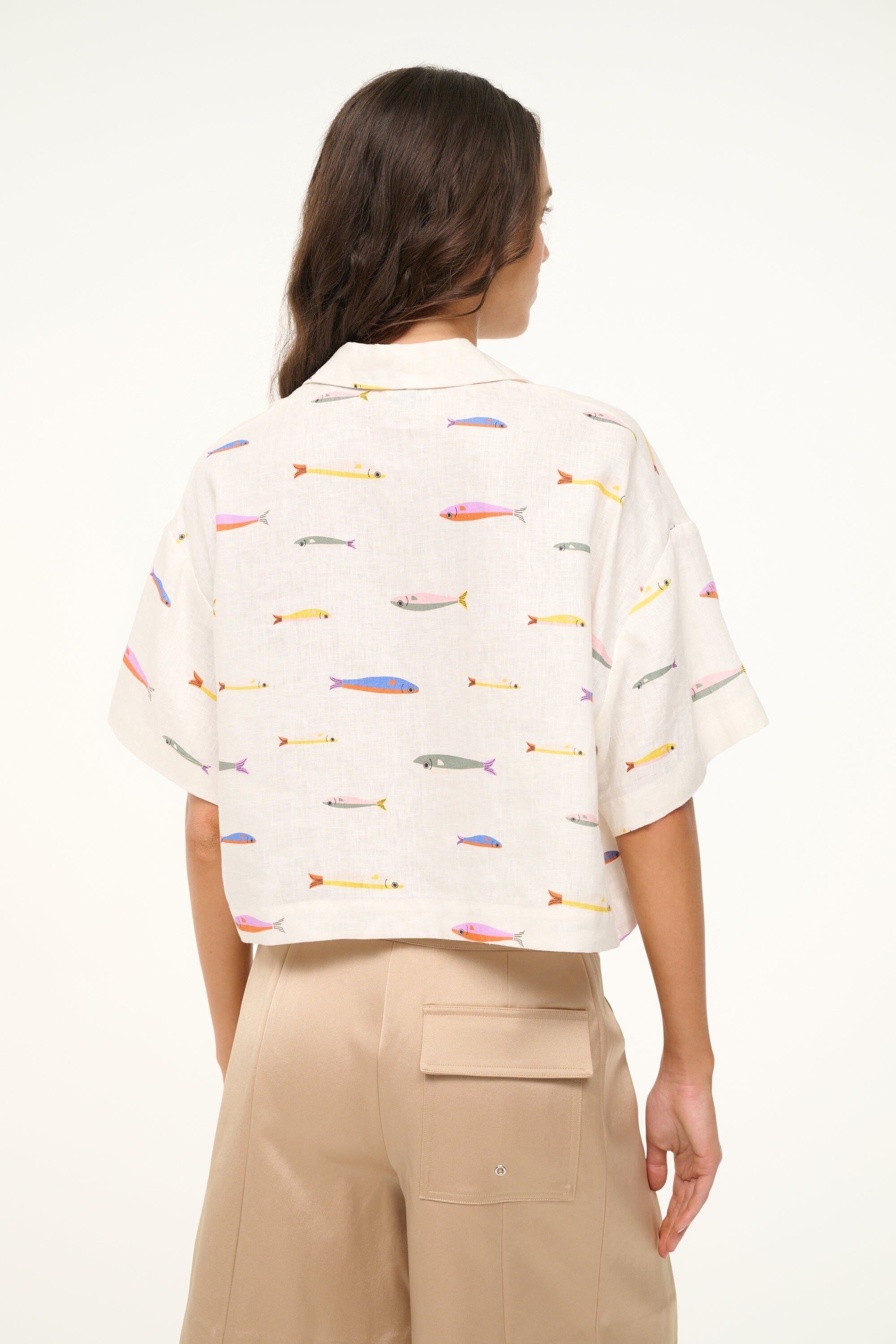STAUD DAYA LINEN TOP POP SARDINES IVORY - 6