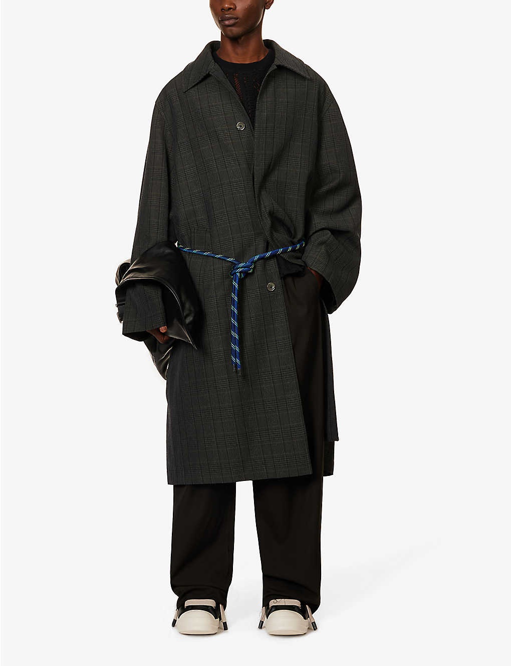 Mac check-pattern relaxed-fit wool-blend coat - 2
