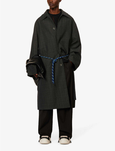 Song for the Mute Mac check-pattern relaxed-fit wool-blend coat outlook