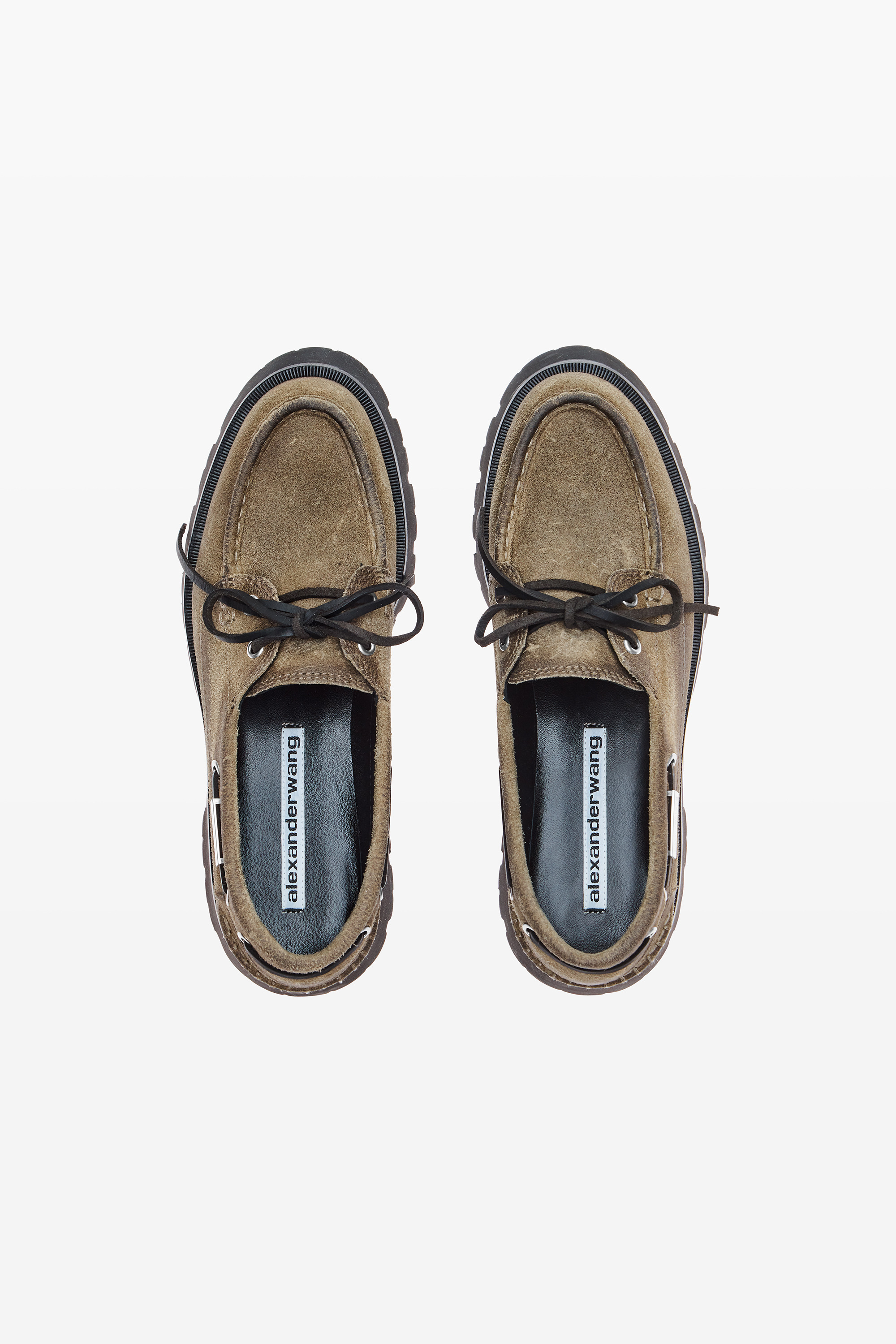beige waxed suede carson boat loafers - 6