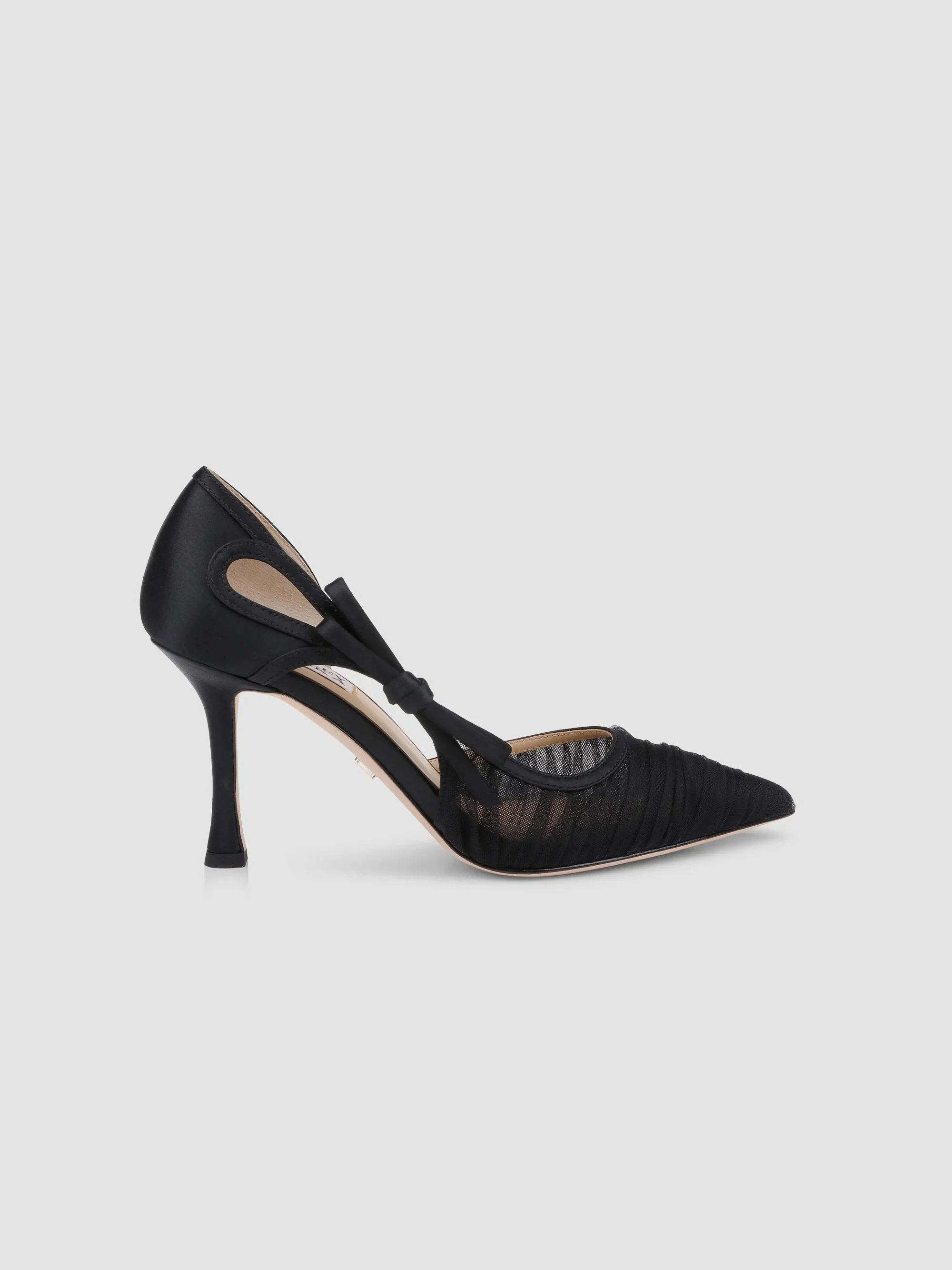 Women's Rayna 85MM Bow-Detail Tulle & Satin D'Orsay Pumps - Black Satin - 1