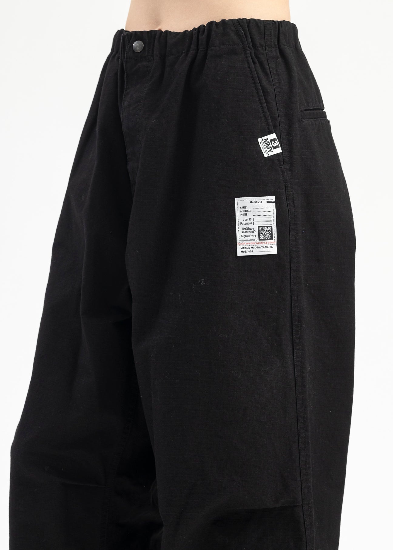 BLACK RIPSTOP PARACHUTE TROUSERS - 4