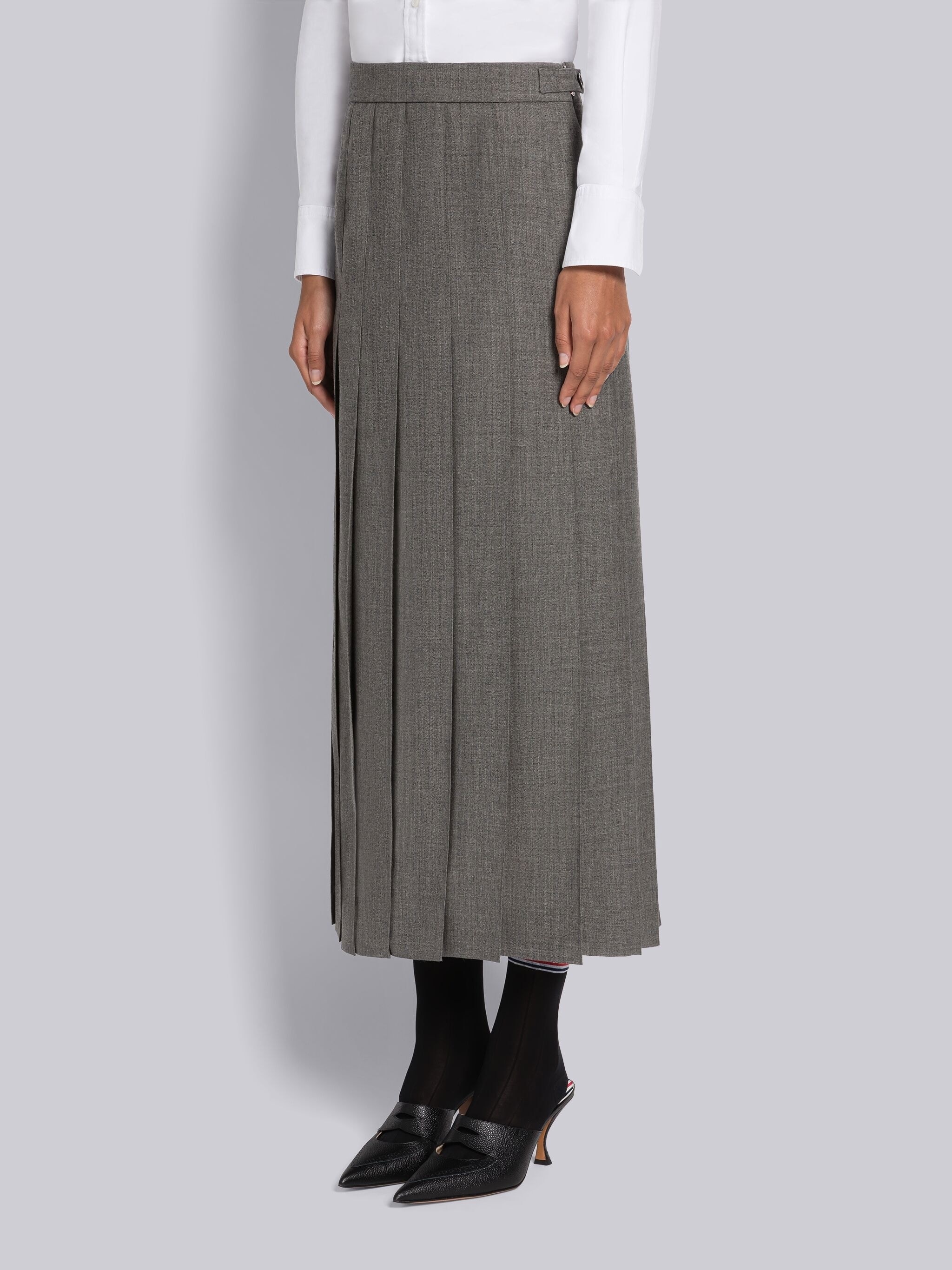 2-Ply Fresco Pleated Straight Skirt - 2