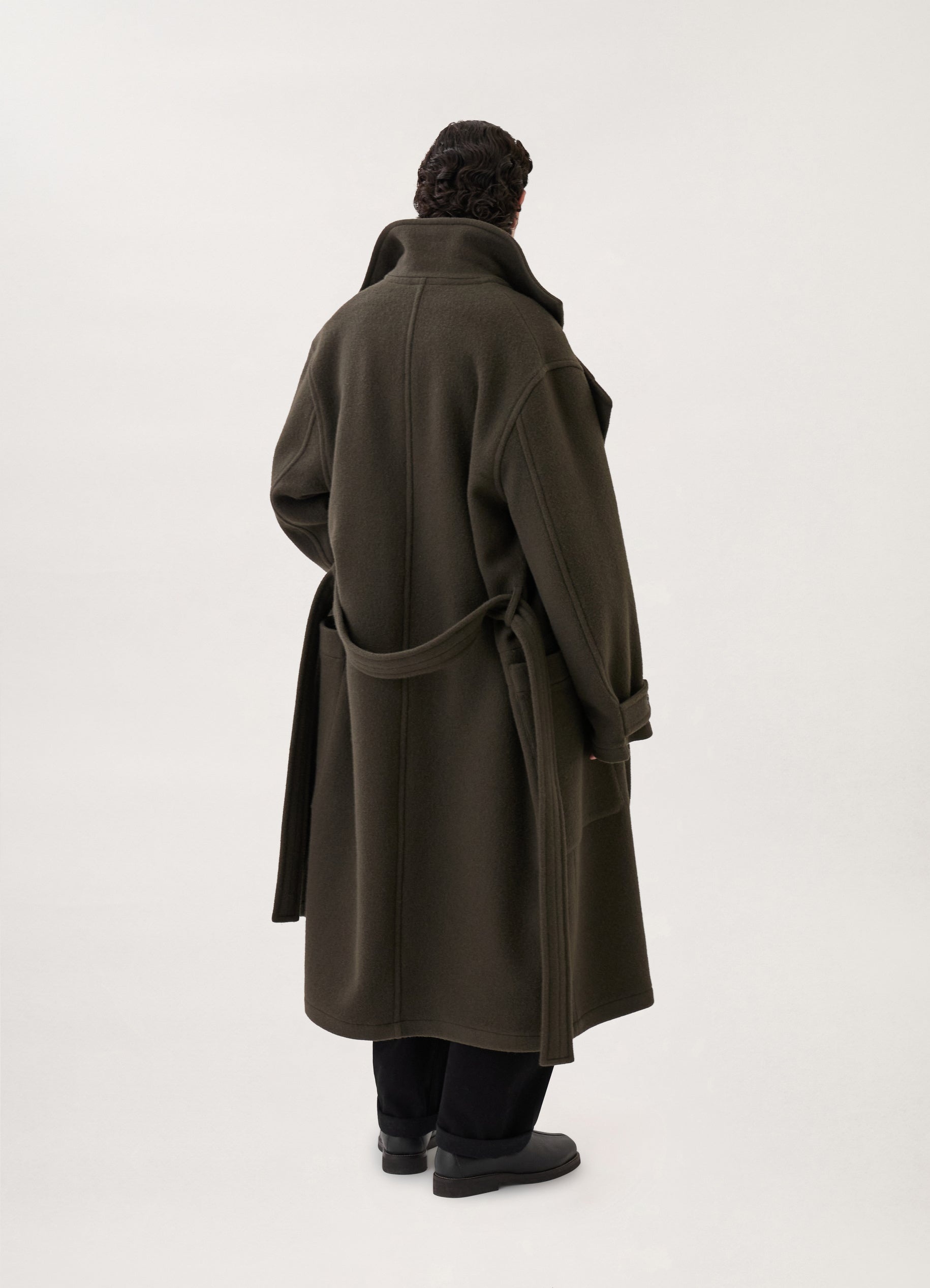 Lemaire WRAP COAT CABAN WOOL | REVERSIBLE