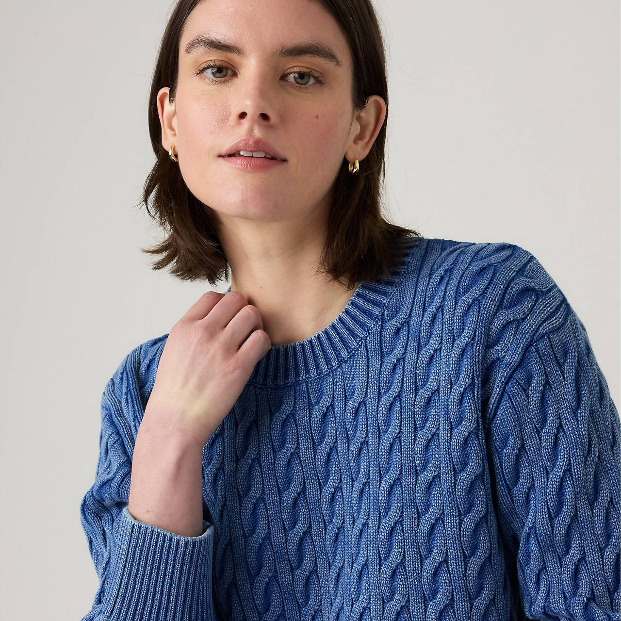 BOYFRIEND CABLE CREWNECK PULLOVER - 5
