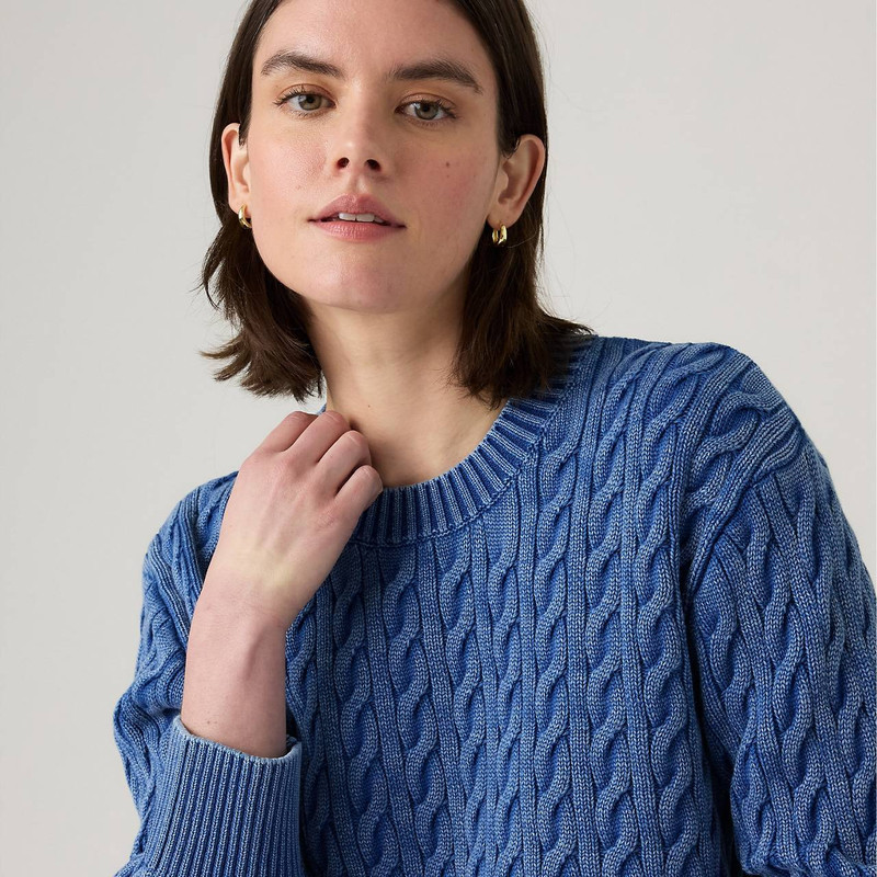 BOYFRIEND CABLE CREWNECK PULLOVER 5