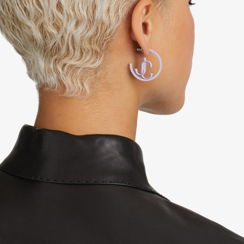 JIMMY CHOO JC Monogram Hoops
Wisteria Metal with Enamel-Finish Monogram Hoop Earrings outlook
