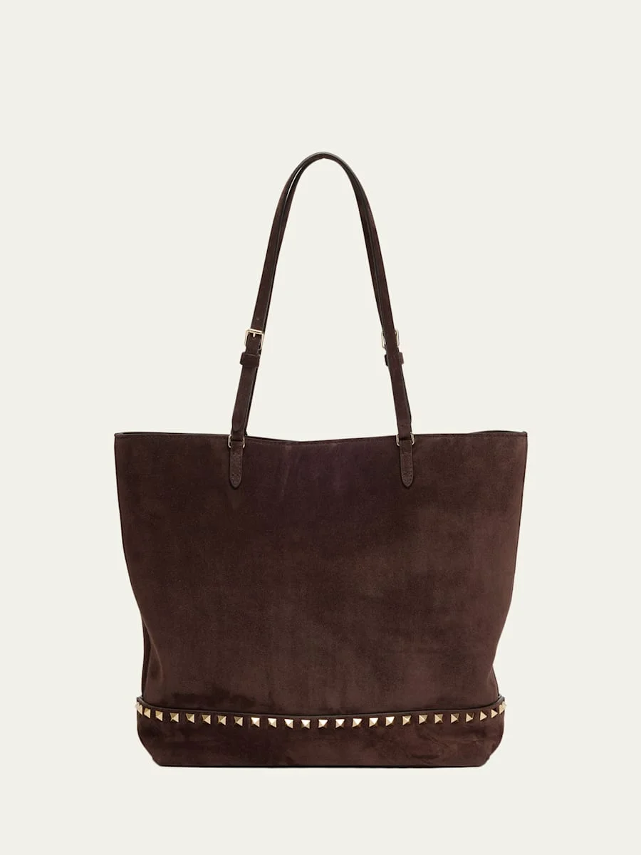 Medium Rockstud Suede Tote Bag - 1