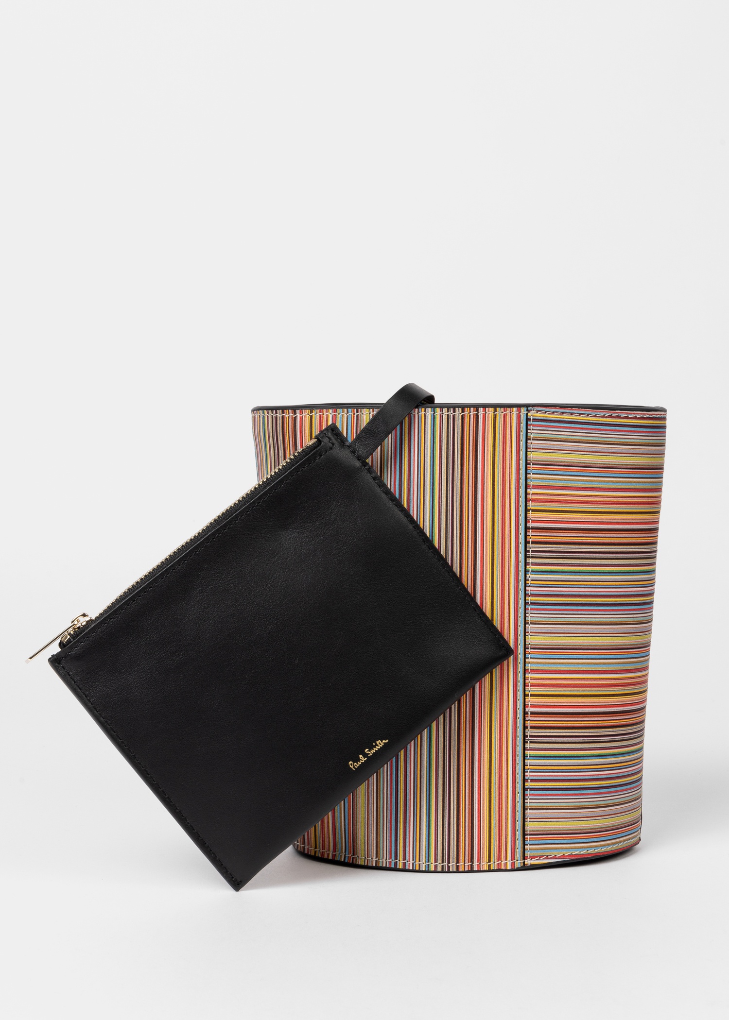 Leather 'Signature Stripe' Bucket Bag - 2