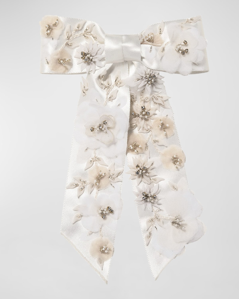 Krista Floral Bow Barrette 1