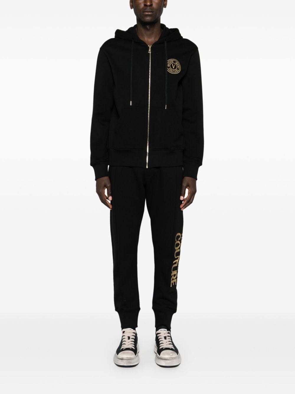 logo-embroidered zip-up hoodie - 2