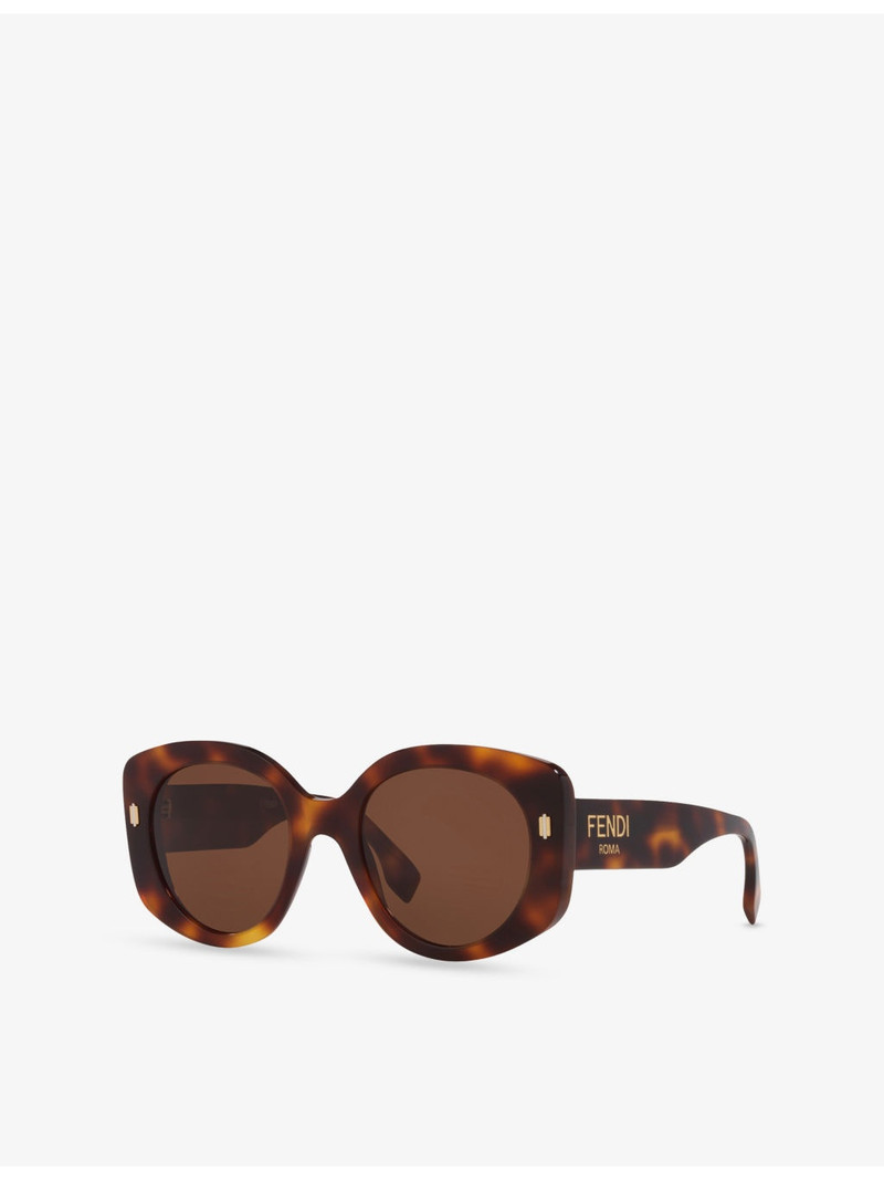 FENDI FE40137I Roma Round-Frame Acetate Sunglasses outlook