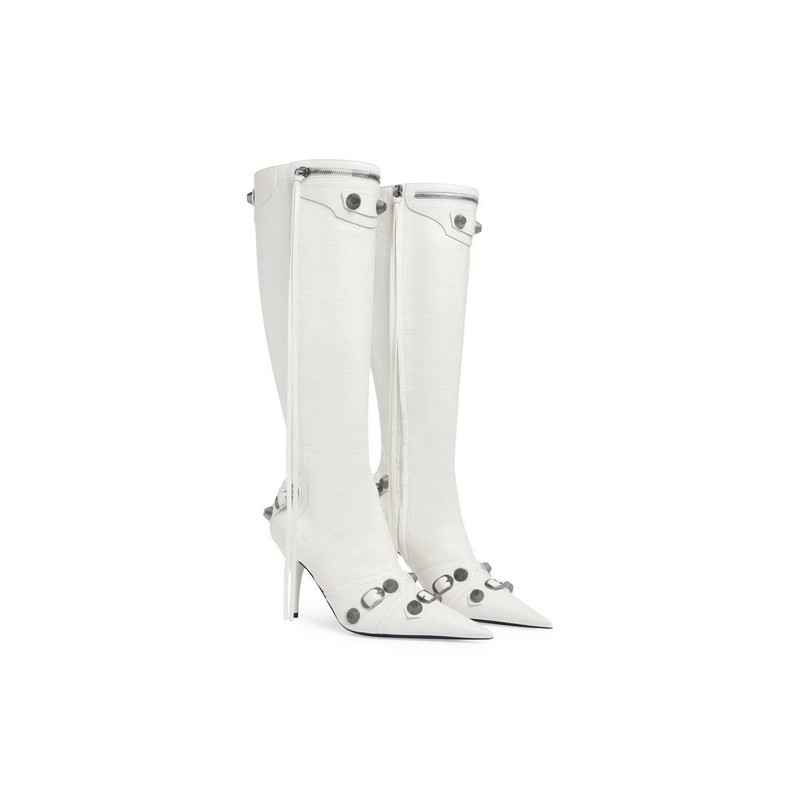 BALENCIAGA Women's Cagole 90mm Boot in Optic White outlook