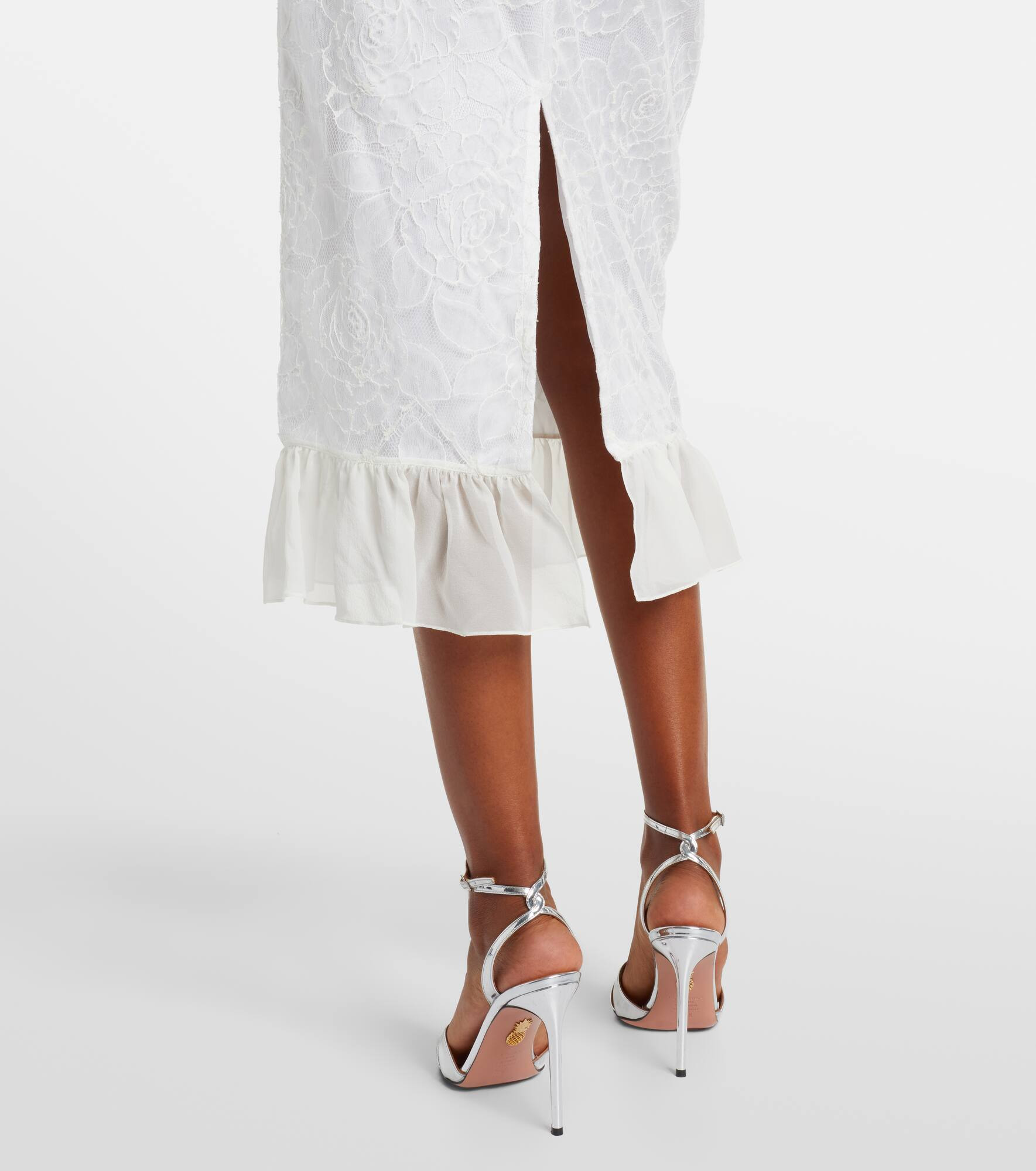 Lace and silk georgette bustier dress - 6