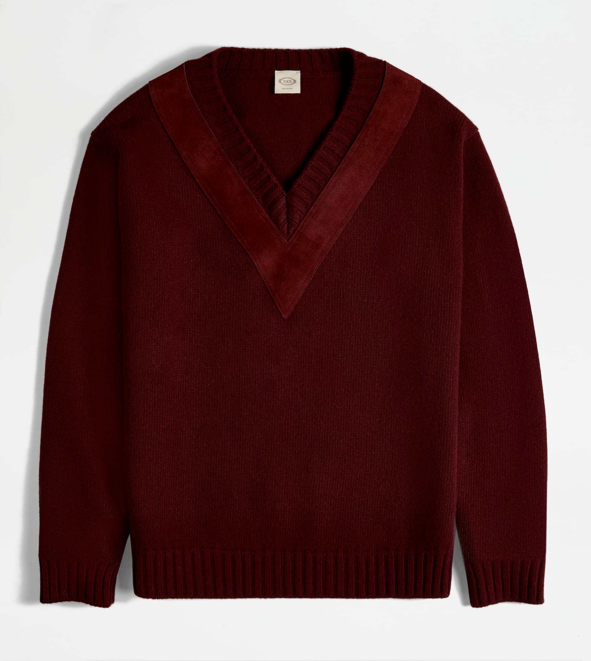 PULLOVER IN WOOL - BURGUNDY - 1