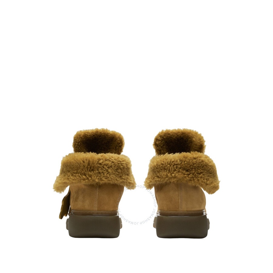 Burberry Shearling-Trim Suede Creeper Boots - 2