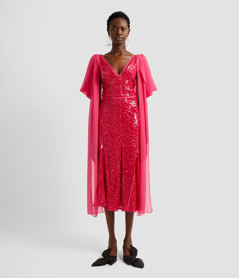 Erdem DRAPED SHOULDER MIDI DRESS outlook