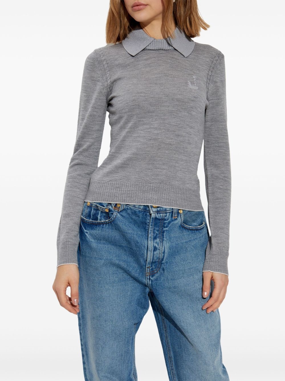 logo-embroidered jumper - 3
