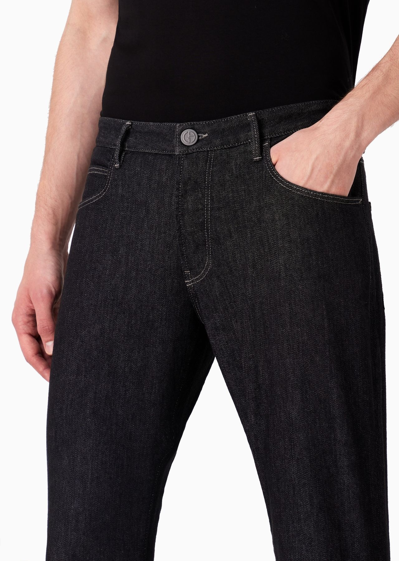 Five-pocket, slim-fit, stretch cotton-denim trousers - 5