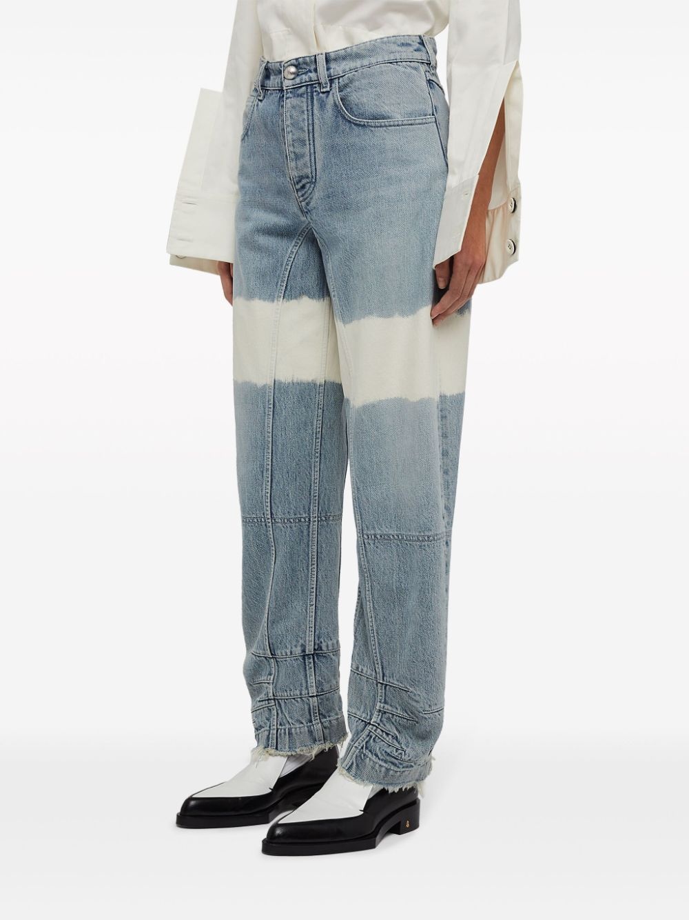 high-waist colour-block jeans - 4