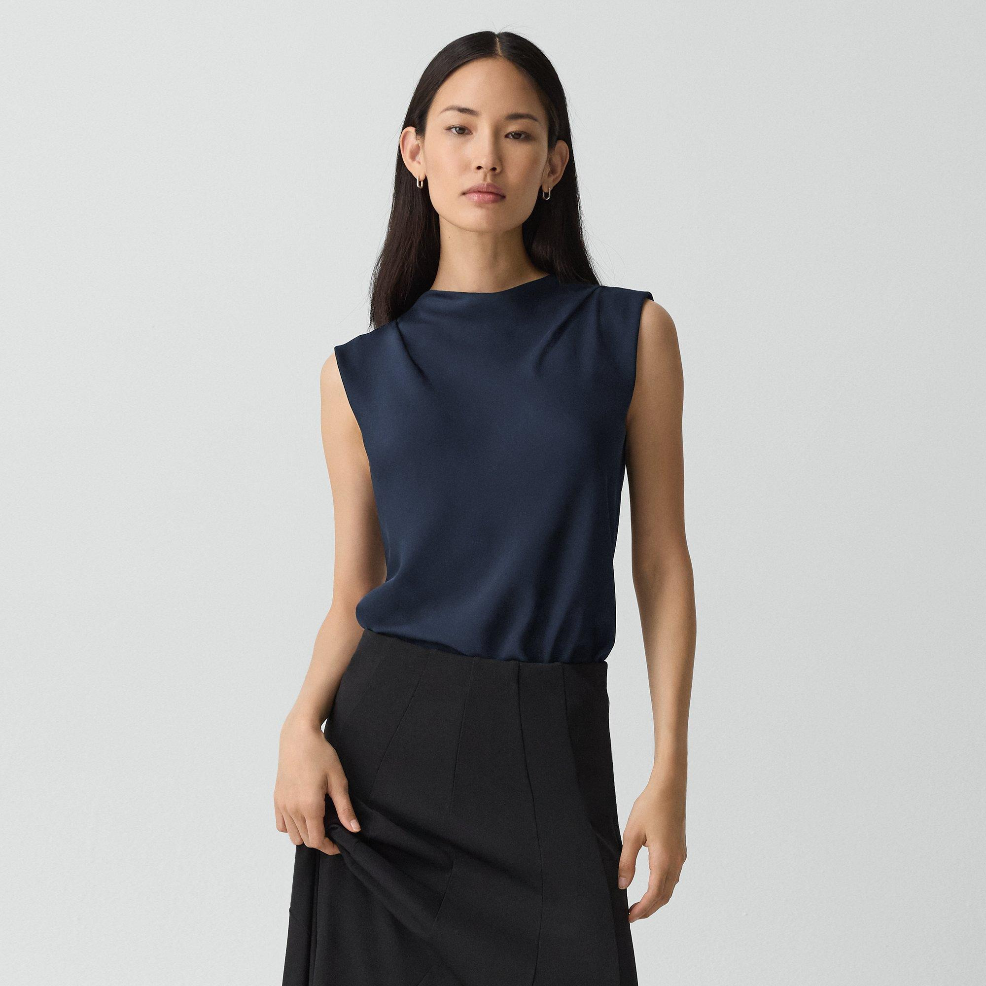 Cowl Neck Top in Silk Georgette - 2