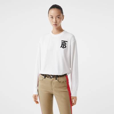 Burberry Long-sleeve Monogram Motif Cotton Top outlook