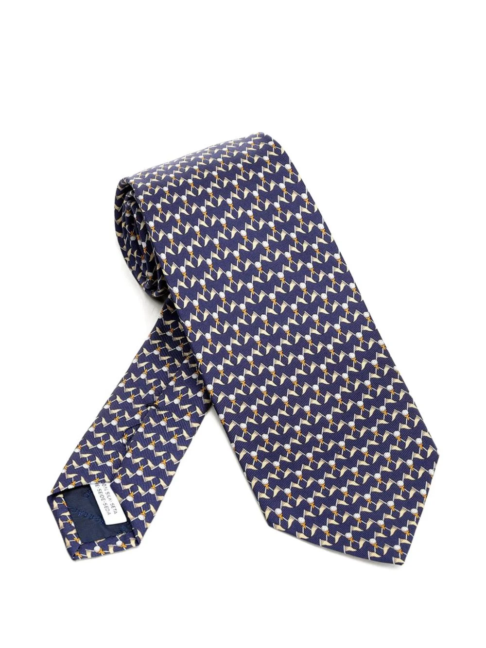club-print silk tie - 1
