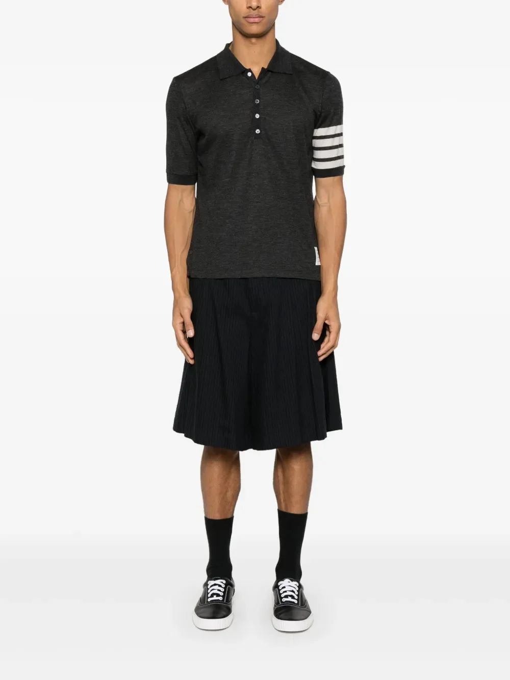 THOM BROWNE - Men Short Sleeve Rib Cuff Polo - 1