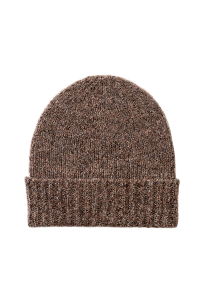 Cashmere Bouclé Brown Beanie 1