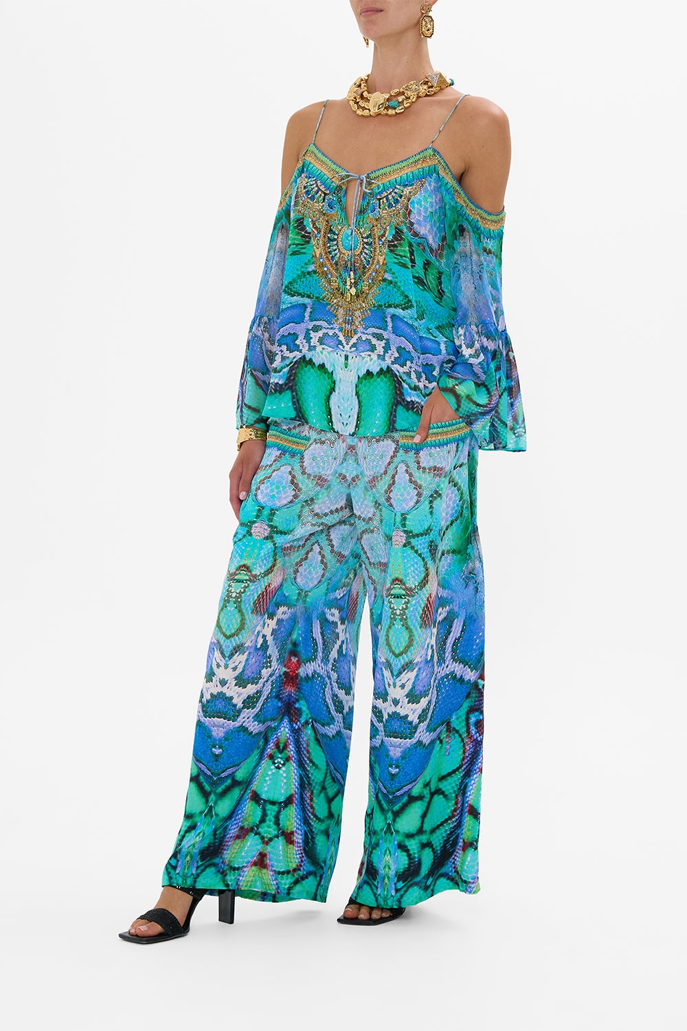 WIDE LEG TROUSER WITH FRONT POCKETS - 4