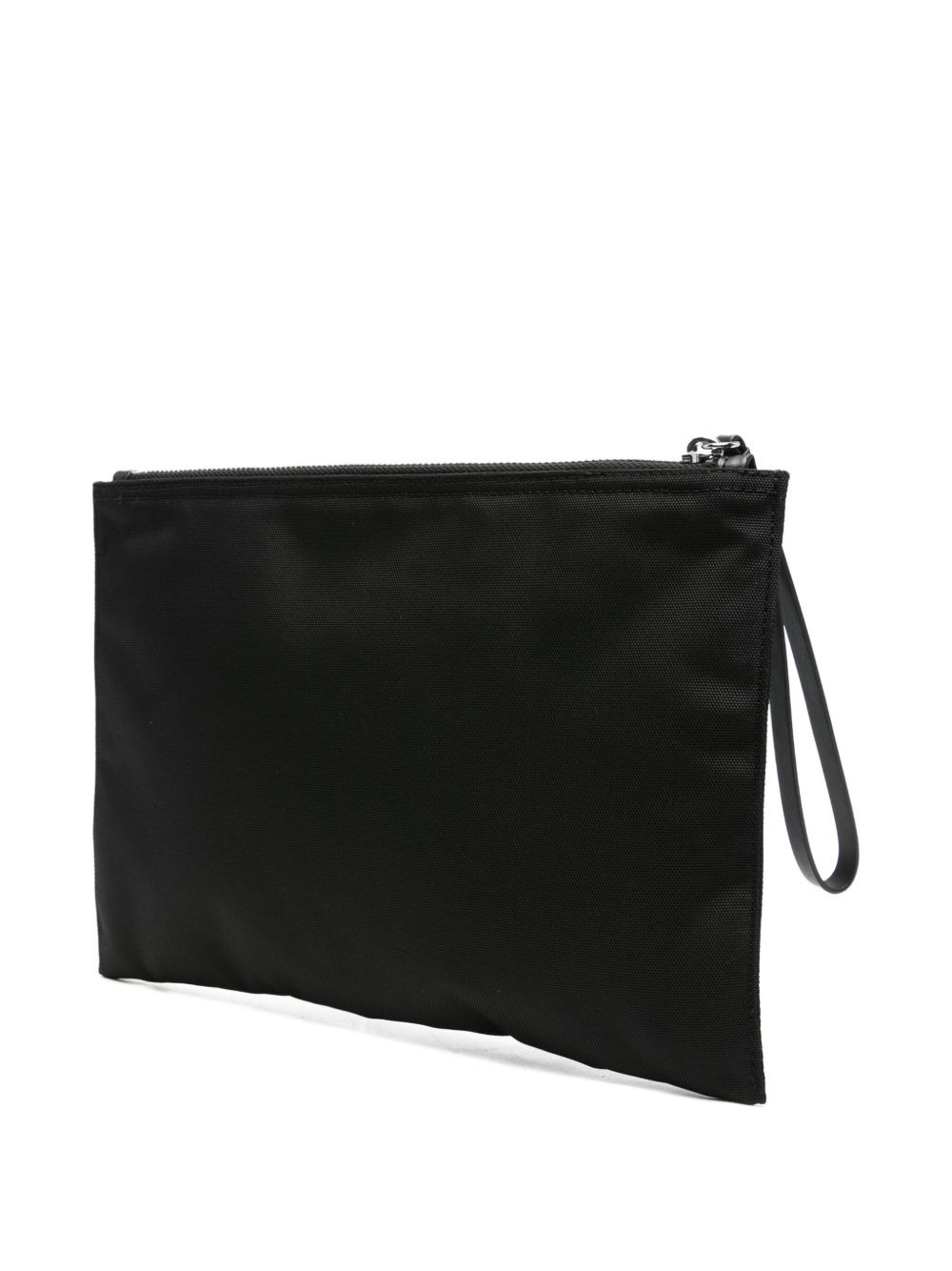 logo-embroidered clutch bag - 3
