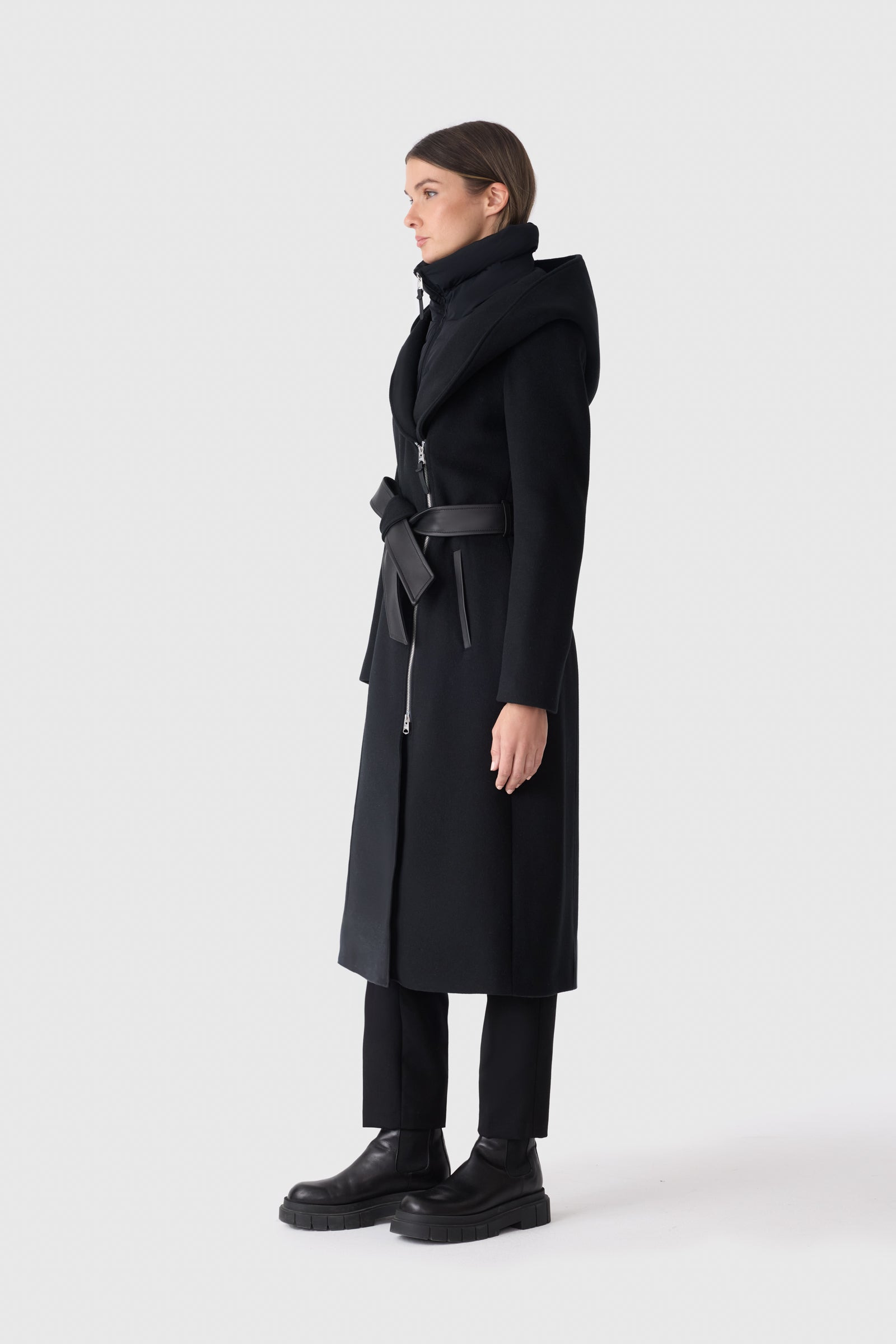 SHIA-LG 2-in-1 Double-Face Wool Coat With Removable Bib - 3