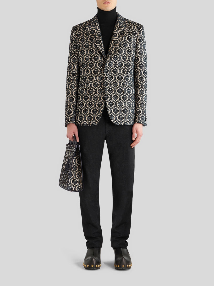 MACRO TIE PRINT JACQUARD JACKET - 3