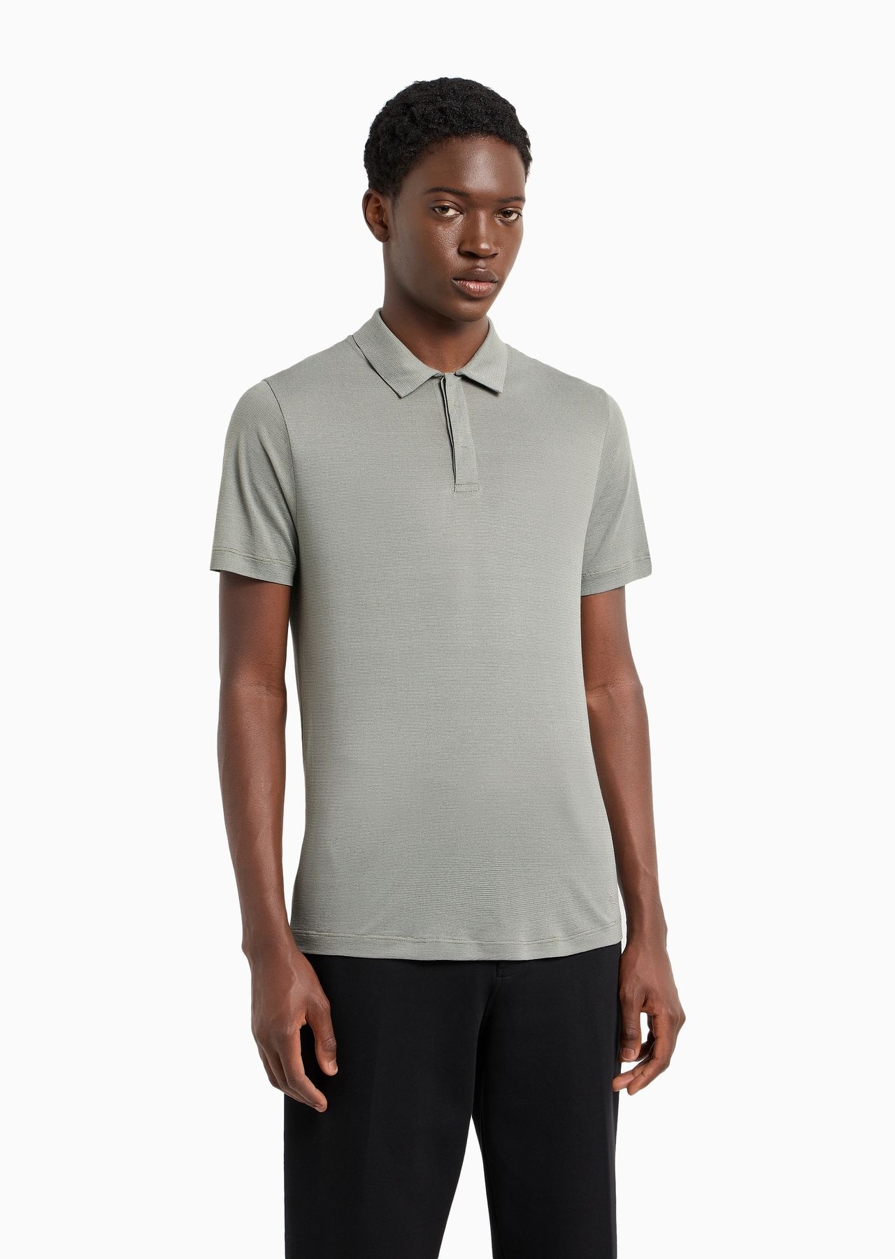 ASV Lyocell and fil-à-fil hemp blend jersey polo shirt - 2