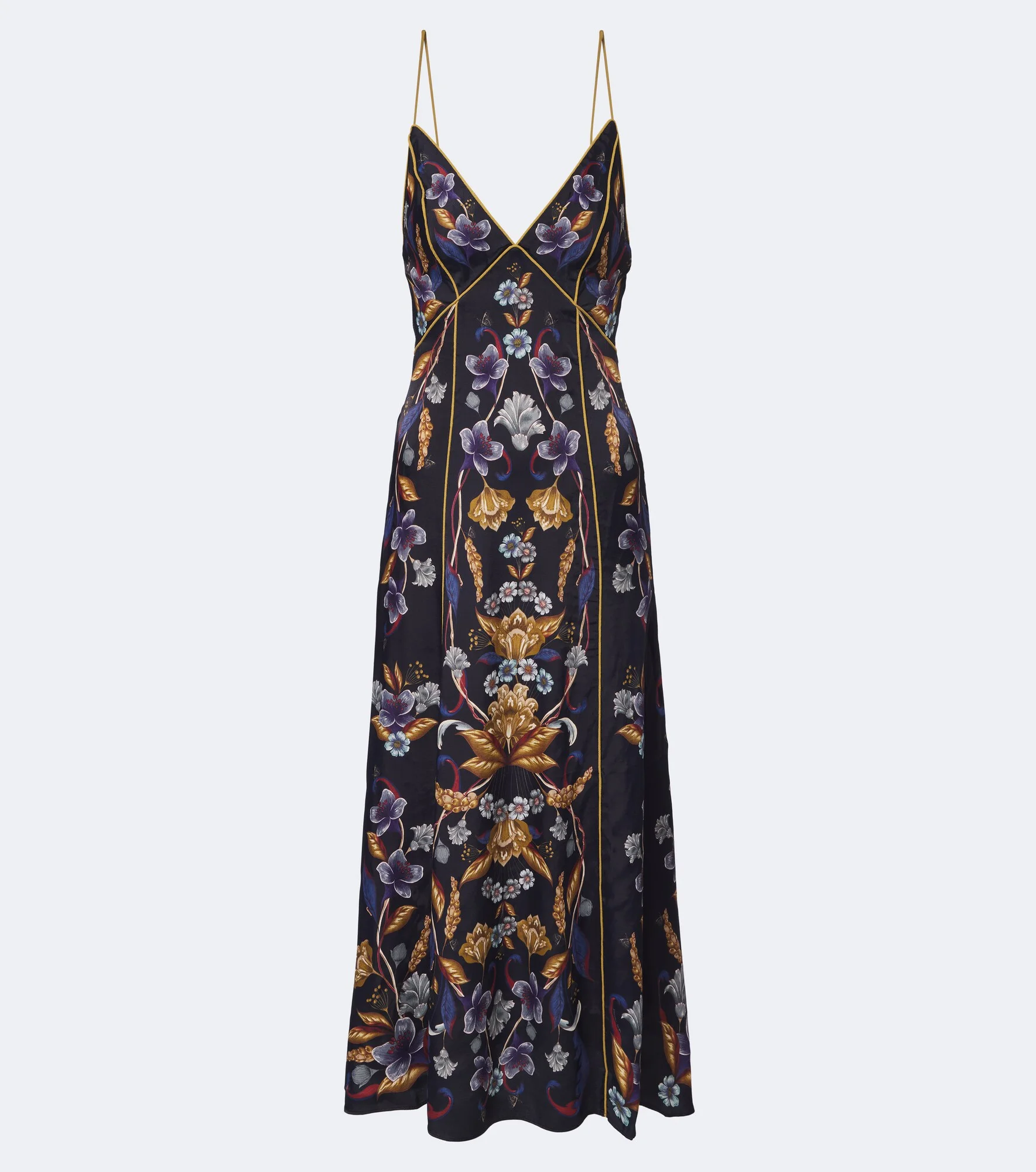 Golden Nature floral midi dress - 1