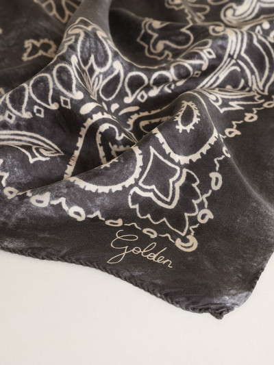 Golden Goose Anthracite gray scarf with paisley print outlook