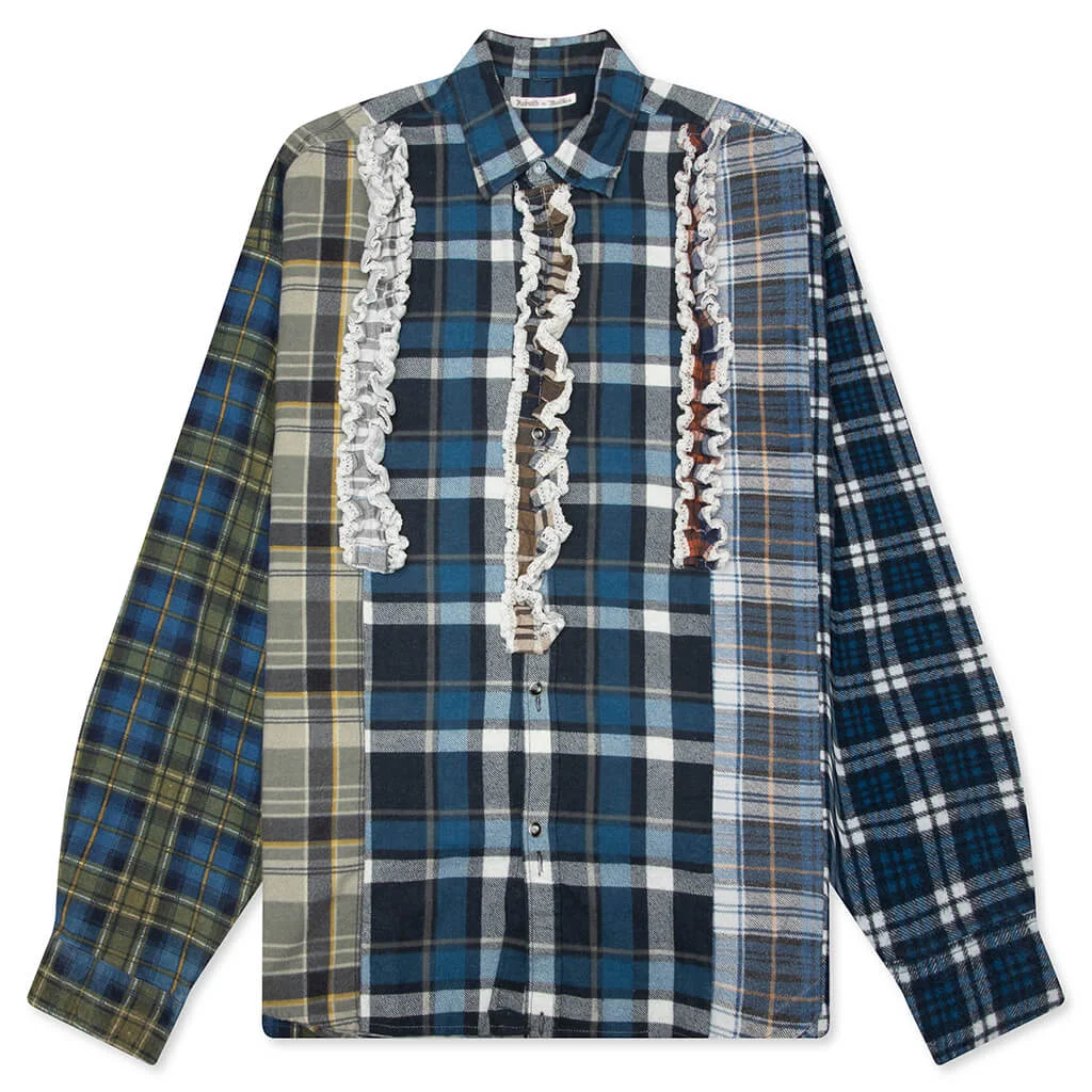 5 CUTS FRILL FLANNEL SHIRT - ASSORTED - 1