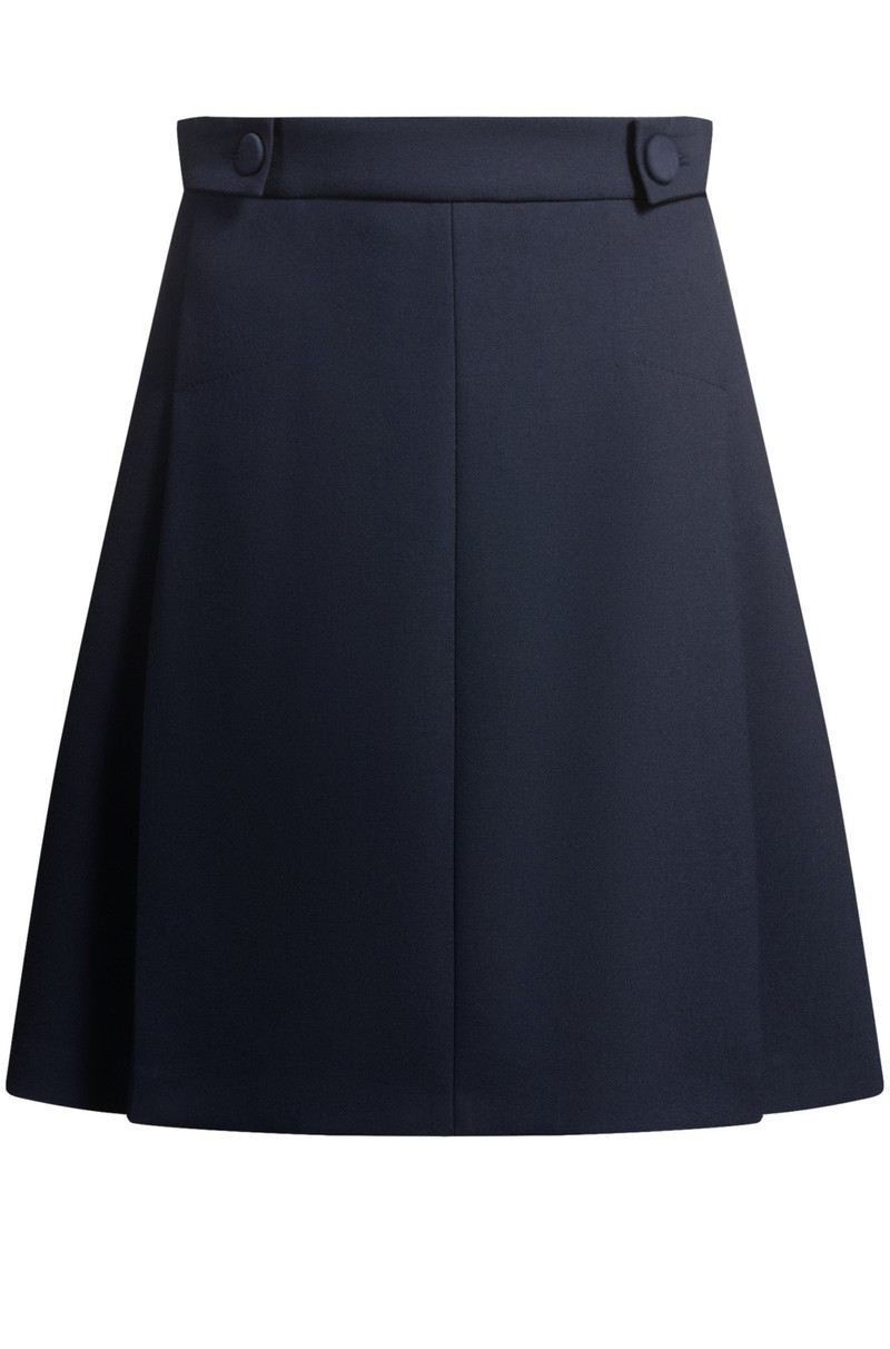 PLEAT-FRONT SKIRT WITH BUTTONED WAIST 1