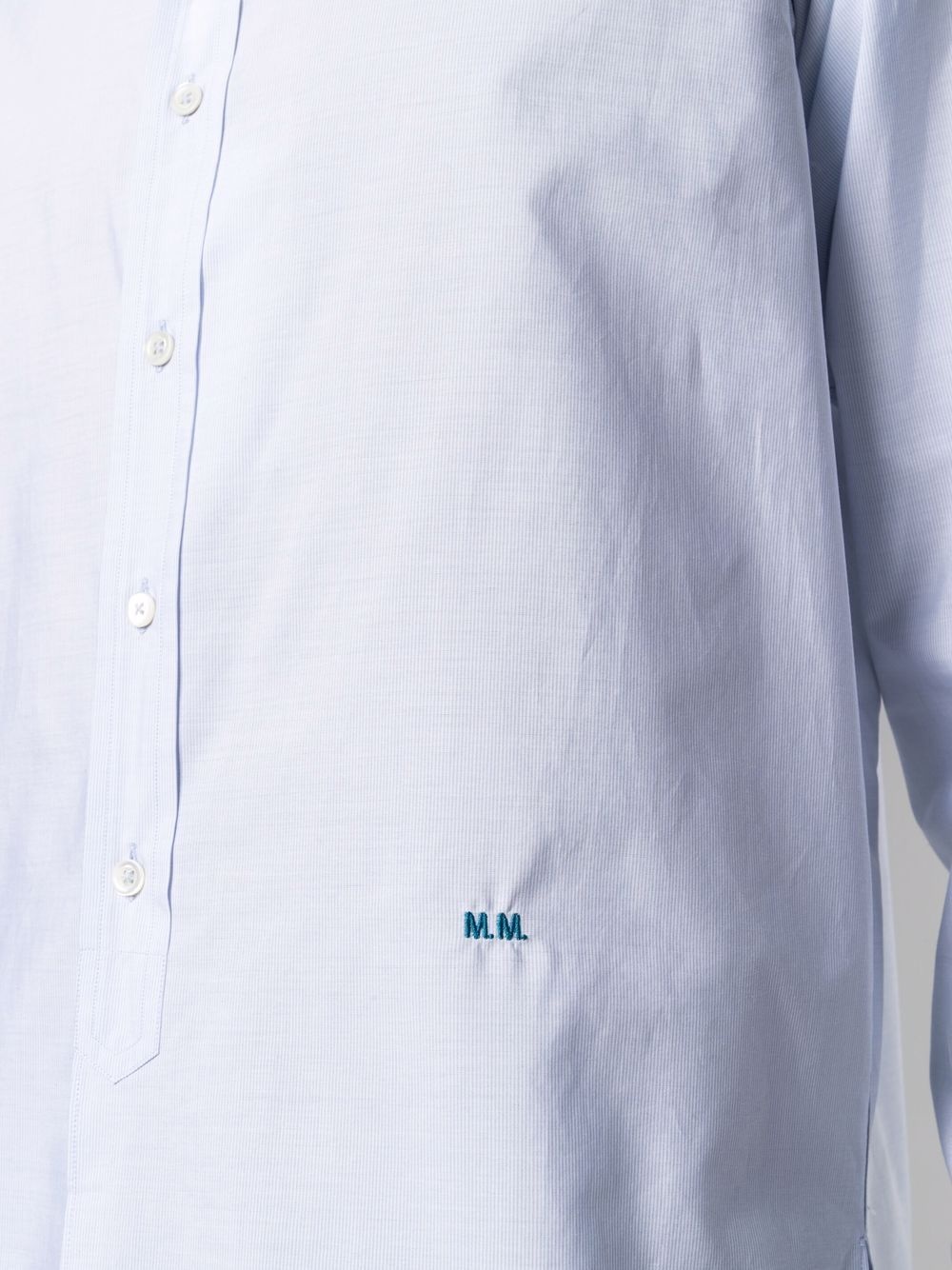 band-collar button-fastening shirt - 5