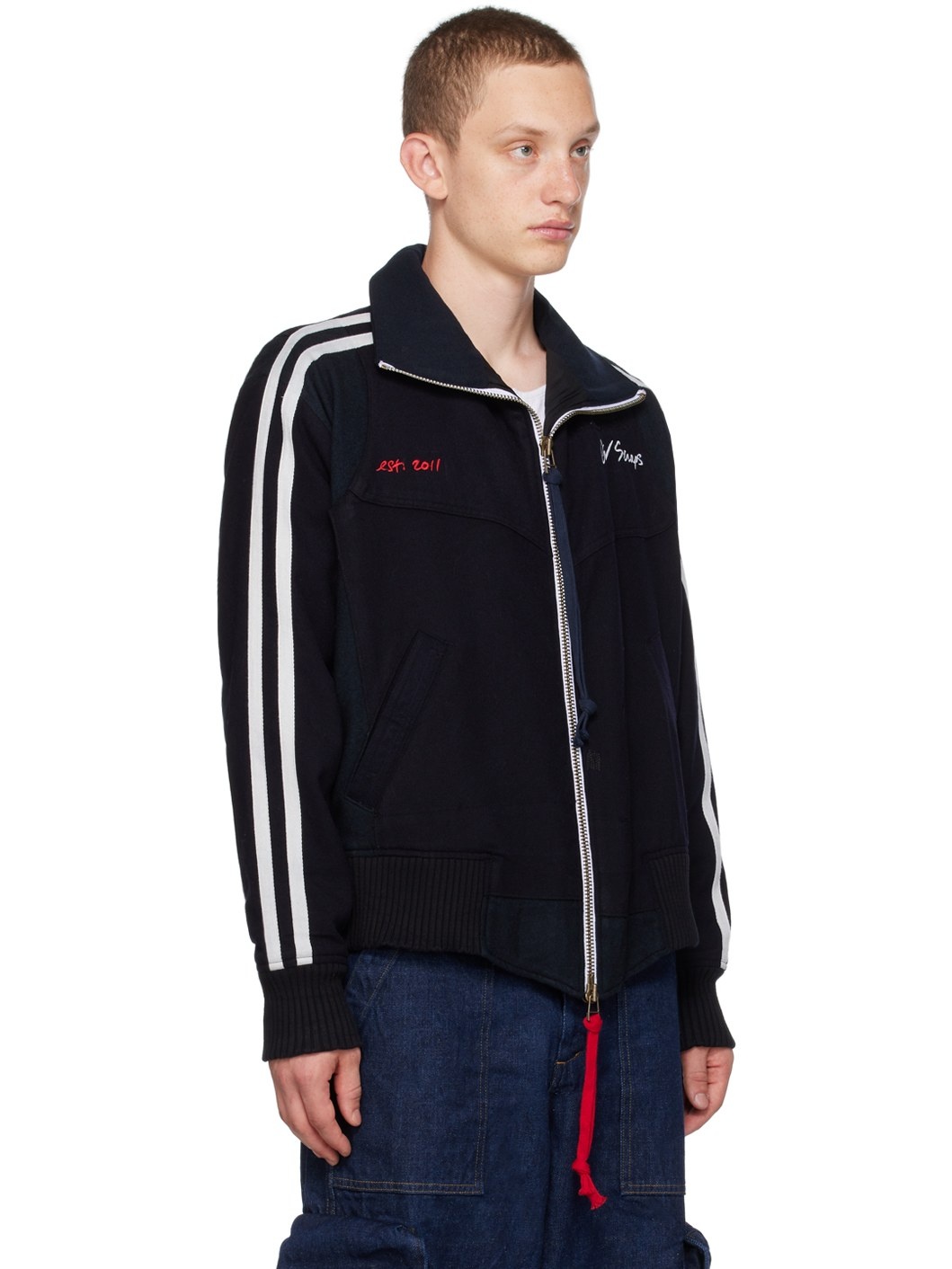 Greg Lauren Navy Sailor Track Jacket | ssense | REVERSIBLE