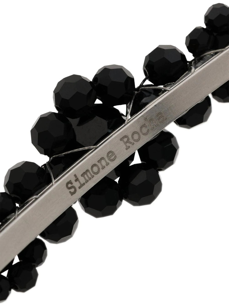 Simone Rocha black large floral bead embellished hair clip outlook