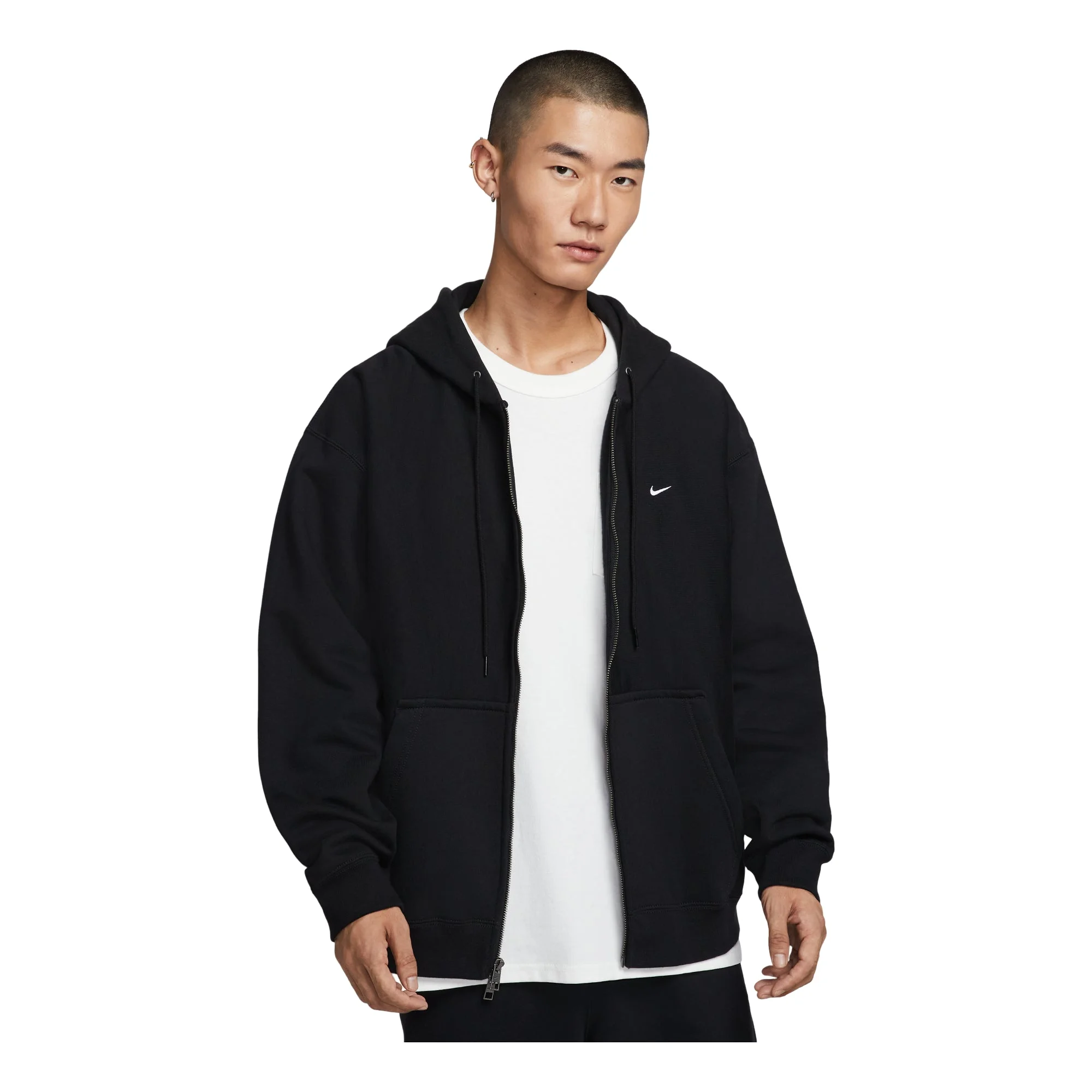 Nike Solo Swoosh Full-Zip Fleece Hoodie 'Black' HV1085-010 - 1