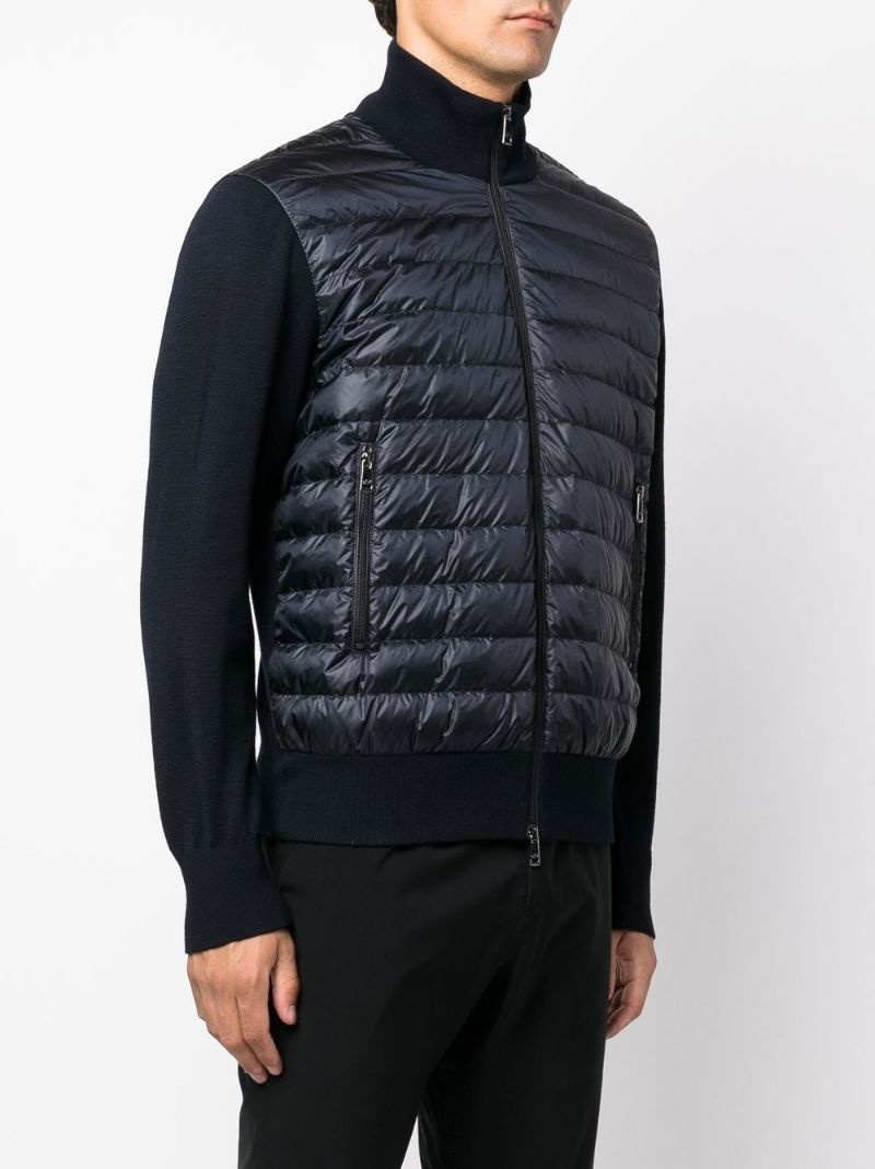 padded-panel knitted jacket - 3