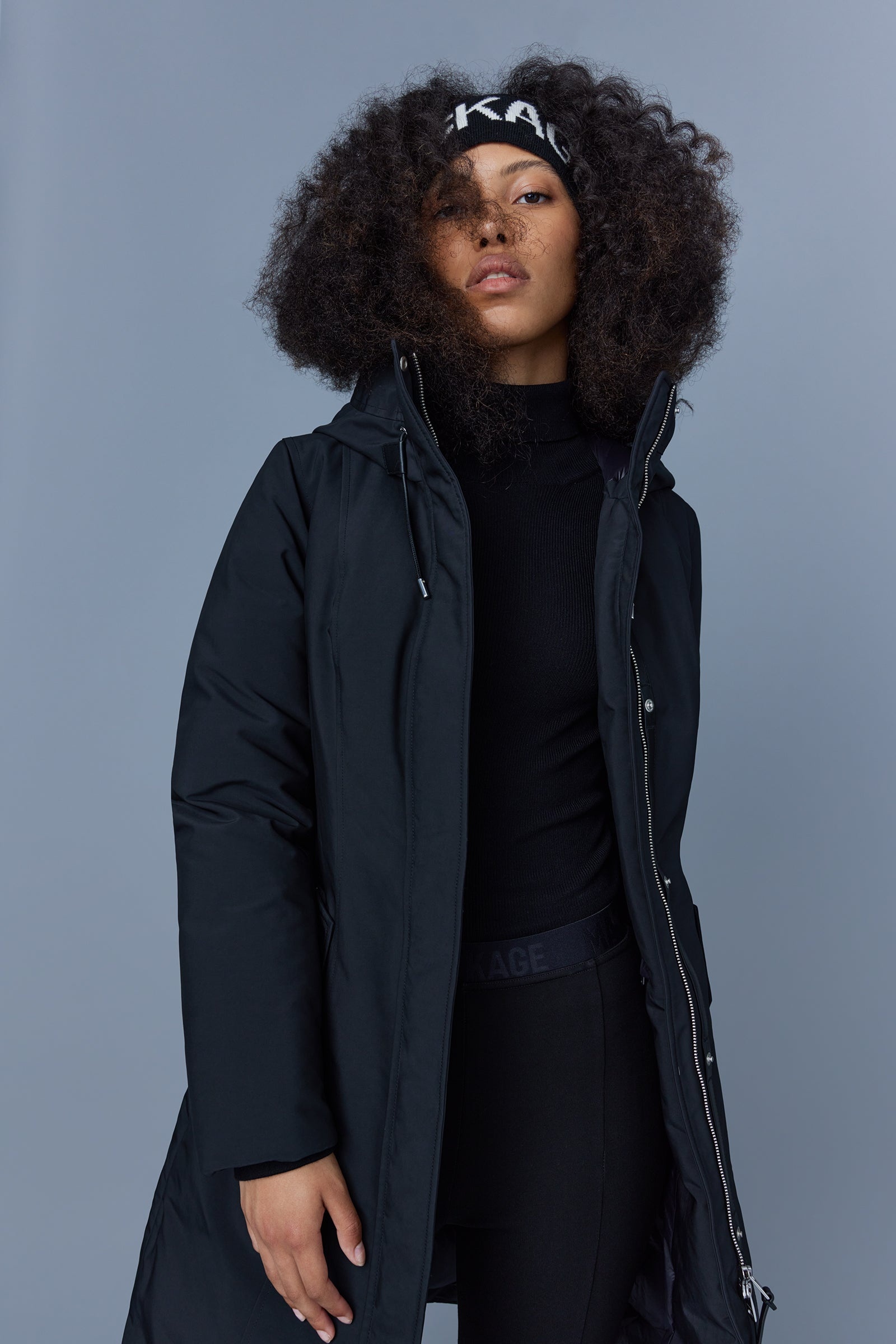 KAILYN flared down coat with hood for ladies - 5