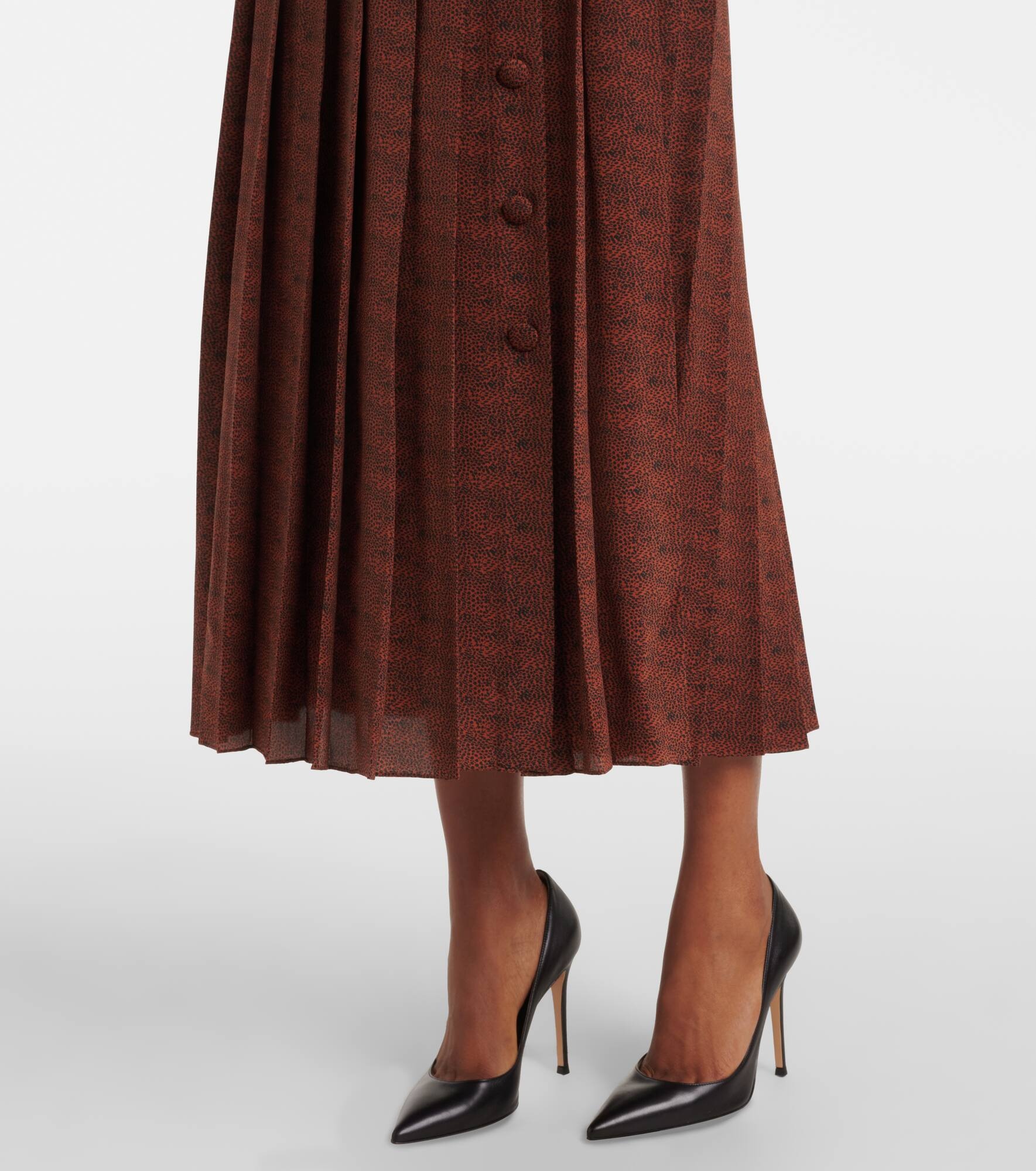 Leopard-print silk midi dress - 5