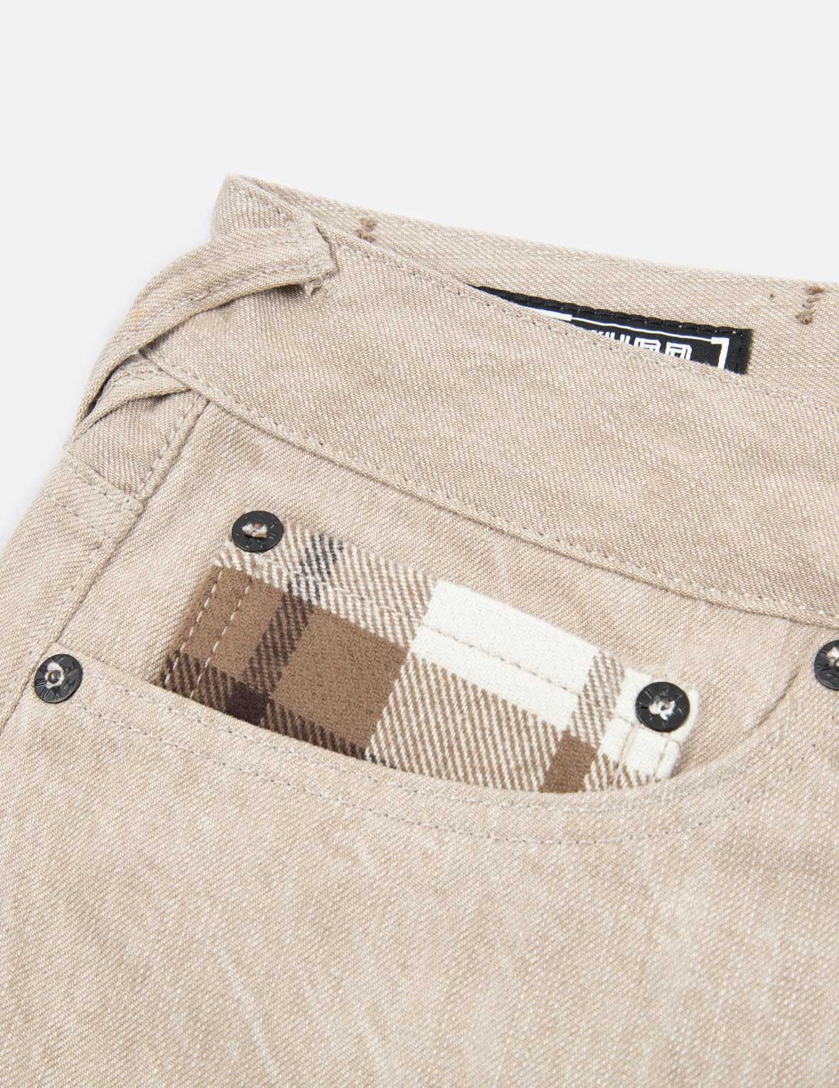 Plaid Flannel Pocket Jogger Jeans - 10