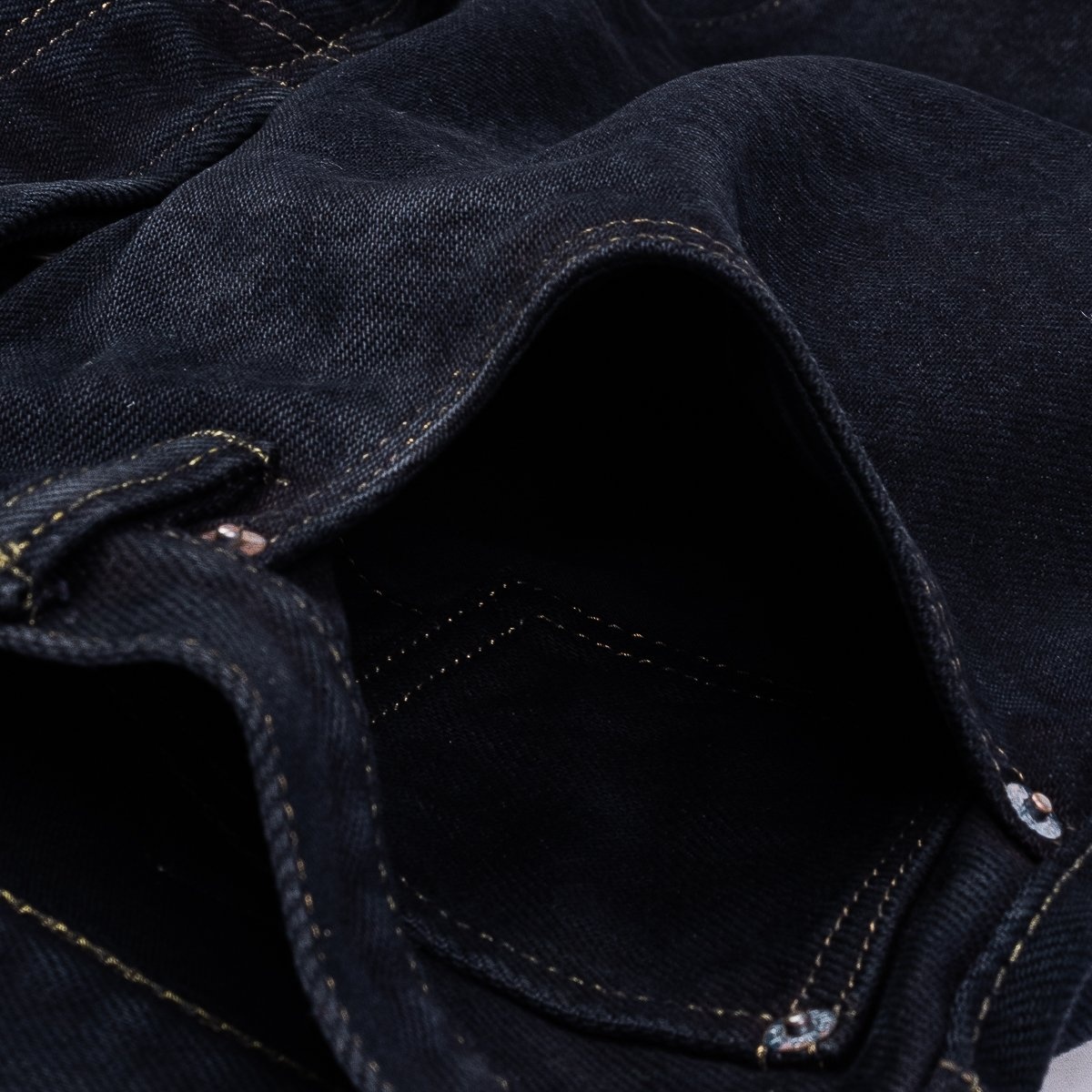 IH-1955S-OD 21oz Selvedge Denim "1955" Straight Cut Jeans - Indigo Overdyed Black - 15